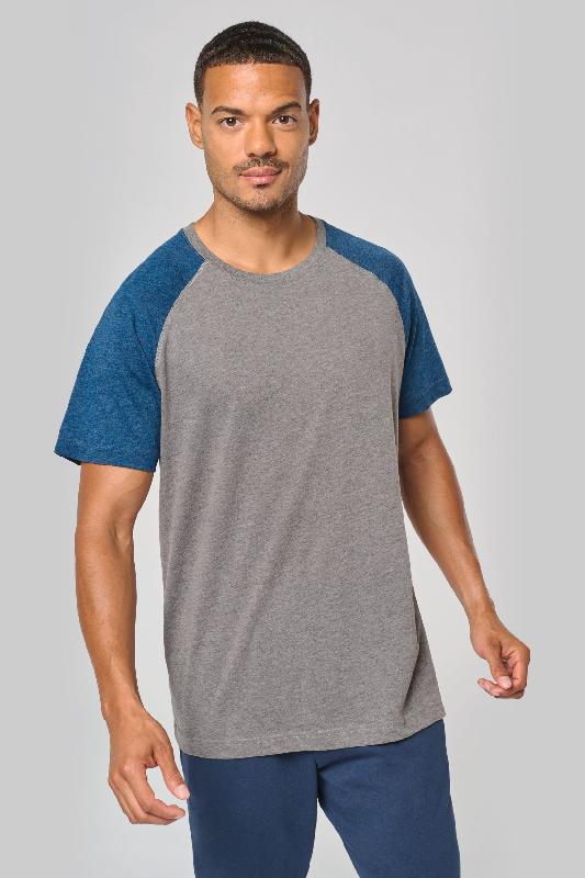 T-shirt triblend bicolore sport manches courtes unisexe -  Réf: PA4010_0