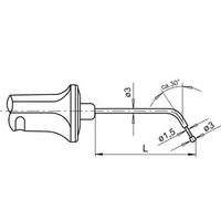 Capteur de température coudé thermocouple à poignée pour mesures de surface et en immersion, longueur 200mm - Référence : FTA121L0200H_0