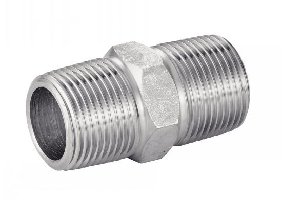 Adaptateur hexagonal femelle/cannelé Gaz/BSP inox 316L