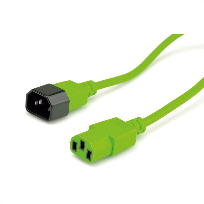 ROLINE Câble d'alimentation, IEC 320 C14 - C13, vert, 0,8 m_0