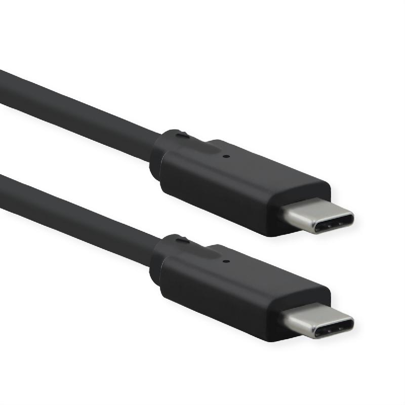 ROLINE Câble USB 3.2 Gen 2x2, avec PD (Power Delivery) 20V5A, avec Emark, C-C, M/M, 20 Gbit/s, noir, 1 m_0