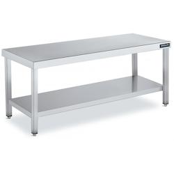 Distform Table de Travail Centrale Inox avec 1 Étagère Gamme 600 Hauteur 600 Acier inoxydable1800x600 600x600x600mm - 641094197704_0