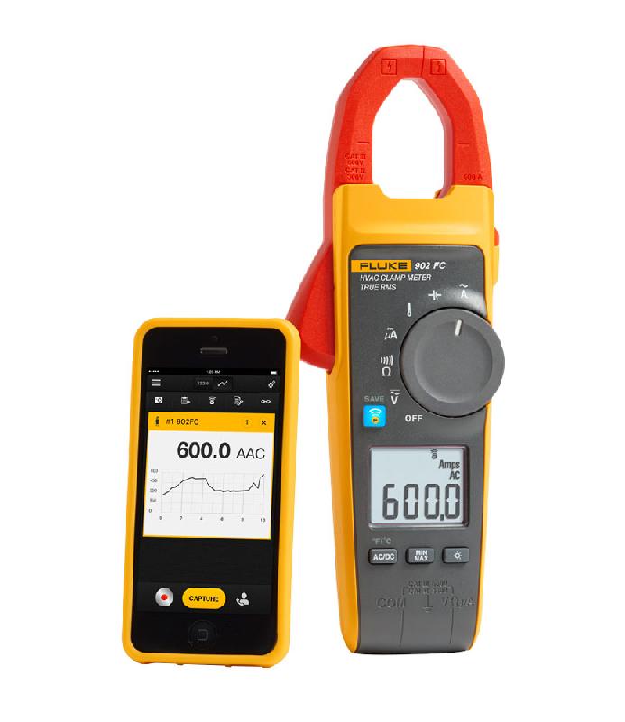 FLUKE-902-FC | Pince multimètre TRMS HVAC 600 A, avec connectivité Fluke Connect_0