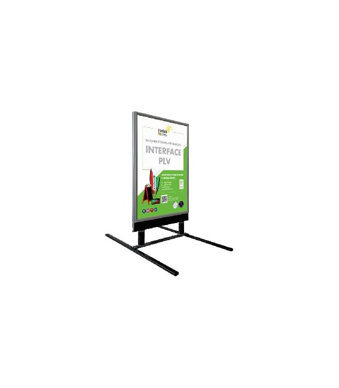 Panneau en bois sur ressorts avec porte affiche alu format A1 - Dimensions 110 x 63 cm - Référence : PFN33A1G_0