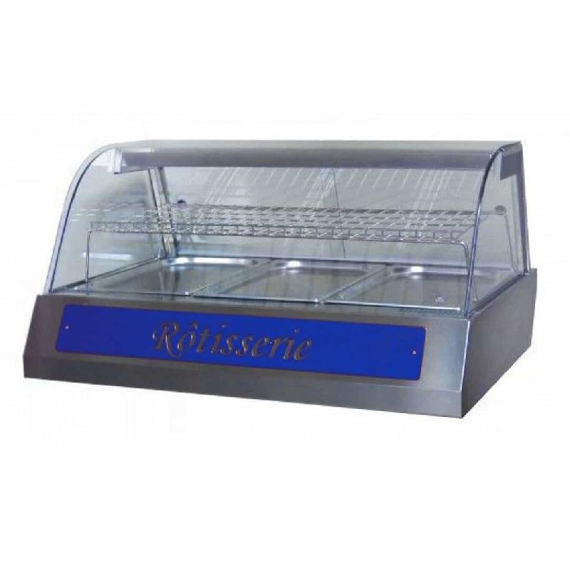 Vitrine de présentation inox 3 bacs GN 1/1 (Couleur: Bleu Réf - MAPHOT1080-5010-bl-12)_0