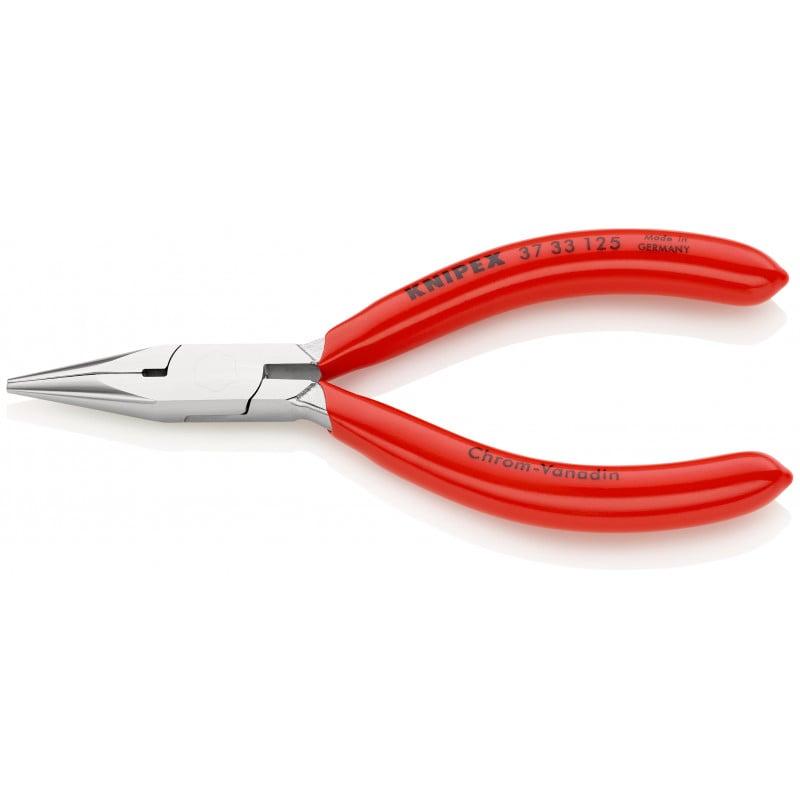 Pince de préhension de précision Becs demi-ronds - 125mm - Gainage PVC - Chromée - KNIPEX | 3733125_0