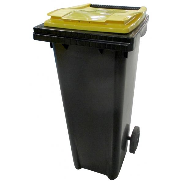 Conteneur poubelle bicolore - 140 litres Gris / Jaune (RAL 1018)_0