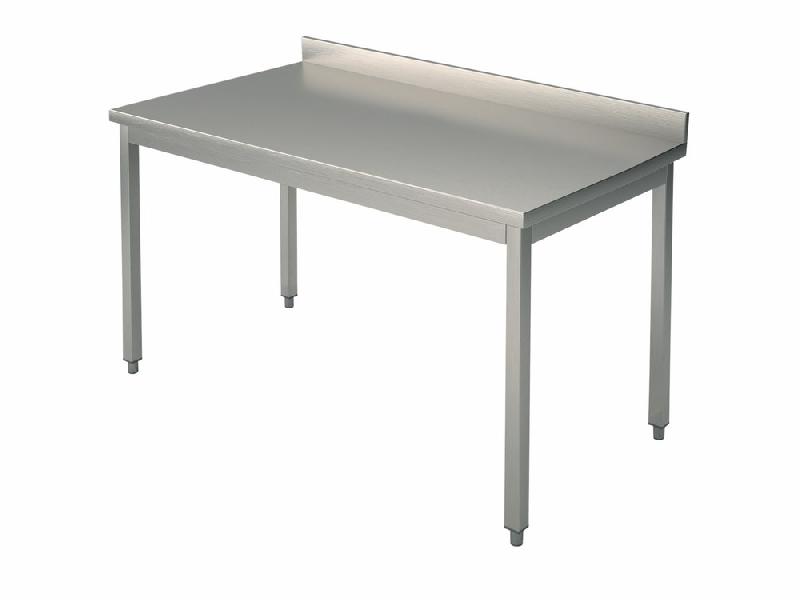 Table inox de travail sans étagère, avec dosseret, 700x600 mm - STLTA6070_0
