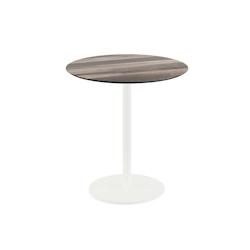 Essentials Urban table de bistrot avec piètement blanc + plateau HPL Ø70 cm - Veba - Bois - l0- L- P- h - marron 130021270_0