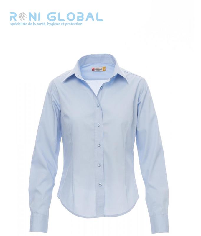 CHEMISE DE TRAVAIL FEMME MANCHES LONGUES COUPE DROITE EN COTON - MANAGER LADY PAYPER_0