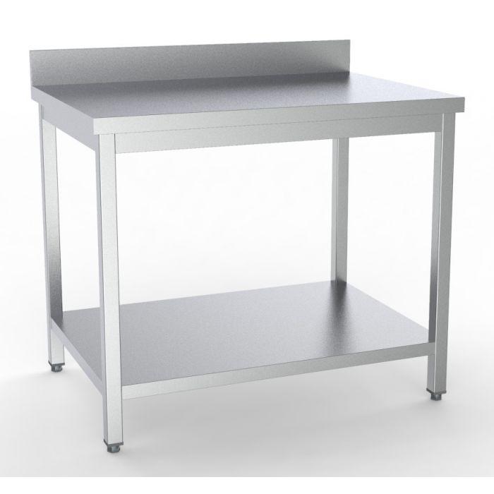 Table inox de travail dosseret + étagère démontable profondeur 700mm longueur 1800m - 7333.0114_0