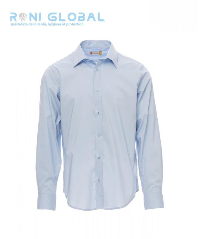 CHEMISE DE TRAVAIL HOMME MANCHES LONGUES, COUPE SLIM, STRETCH EN COTON, POLYESTER ET ÉLASTHANNE - IMAGE PAYPER_0