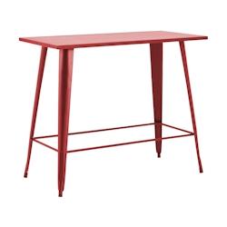 Oviala Business Table haute de jardin en acier rouge - Oviala - rouge acier 112149_0