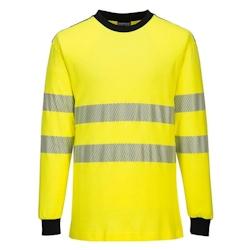 Portwest - Tee-shirt haute visibilité anti-feu manches longues WX3 Jaune / Noir Taille L - L 5036108363988_0