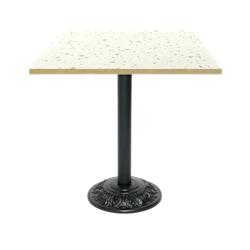 Restootab - Table style bistrot 70x70cm terrazzo cassata chants laiton - blanc TB-VRS-7070M-TER.CAS-LAI_0