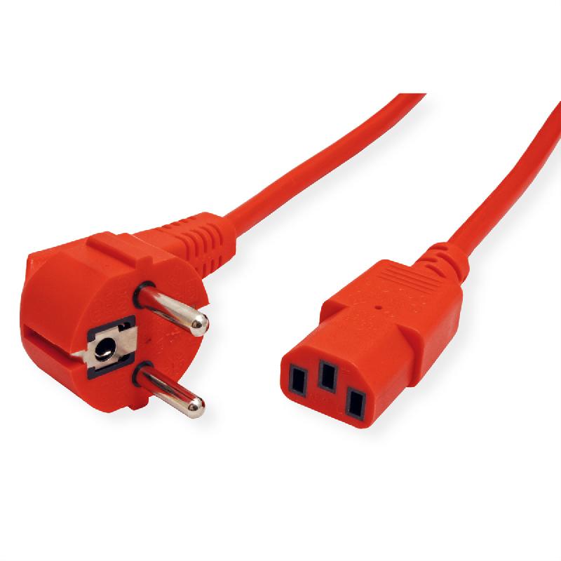ROLINE Câble d'alimentation IEC droit, rouge, 1,8 m_0