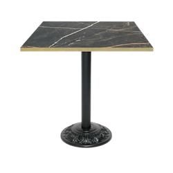 Restootab - Table style bistrot 70x70cm marbre samas chants laiton - noir TB-VRS-7070M-MB.SAMA-LAI_0