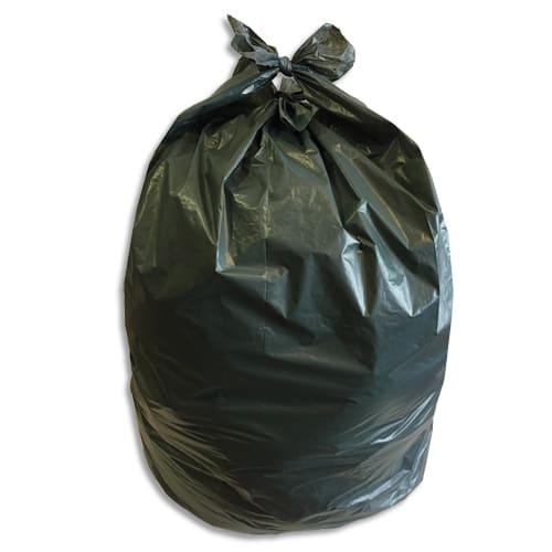 Boîte de 500 sacs poubelles 2 noeuds 50 litres standard vert foncé 68x75cm 13 microns matière végétale_0