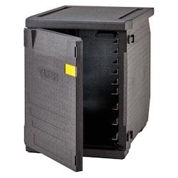 CAMBRO - EPP4060FADJR-110 - Conteneur isotherme à chargement frontal pour plateaux 60x40 cm avec 2 jeux de rails réglables 155 L - noir EPP (Polypro_0