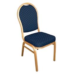 Chaises de banquet dossier arrondi Bolero bleues et dorées (lot de 4) - U526_0