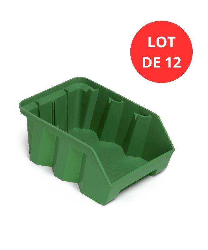 Lot de 12 bacs duetto 28 litres plastique vert_0