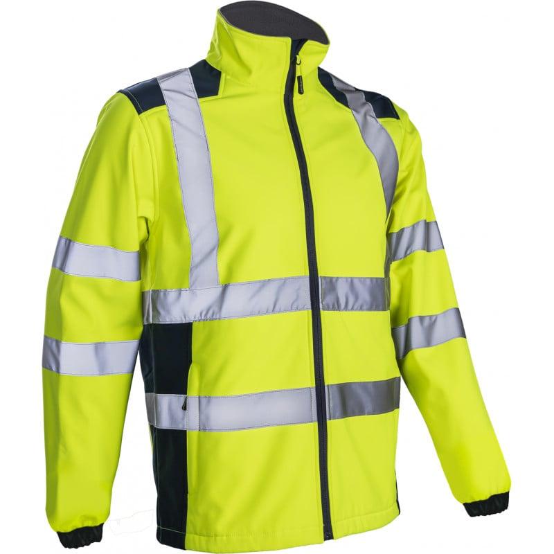 Veste softshell - KANPA - 100% PES stretch mécanique + TPU membrane + Polaire 295g/m2 - Jaune HV/Marine - COVERGUARD | 5KPA16_0