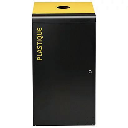 ROSSIGNOL Borne de tri selectif - 120 L - tripoz - tri plastique - gris manganese / jaune colza_0