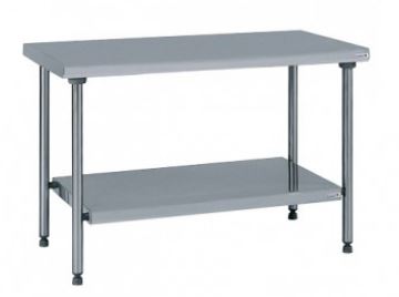 Table inox centrale avec étagère basse TOURNUS EQUIPEMENT - Référence : 424 924_0