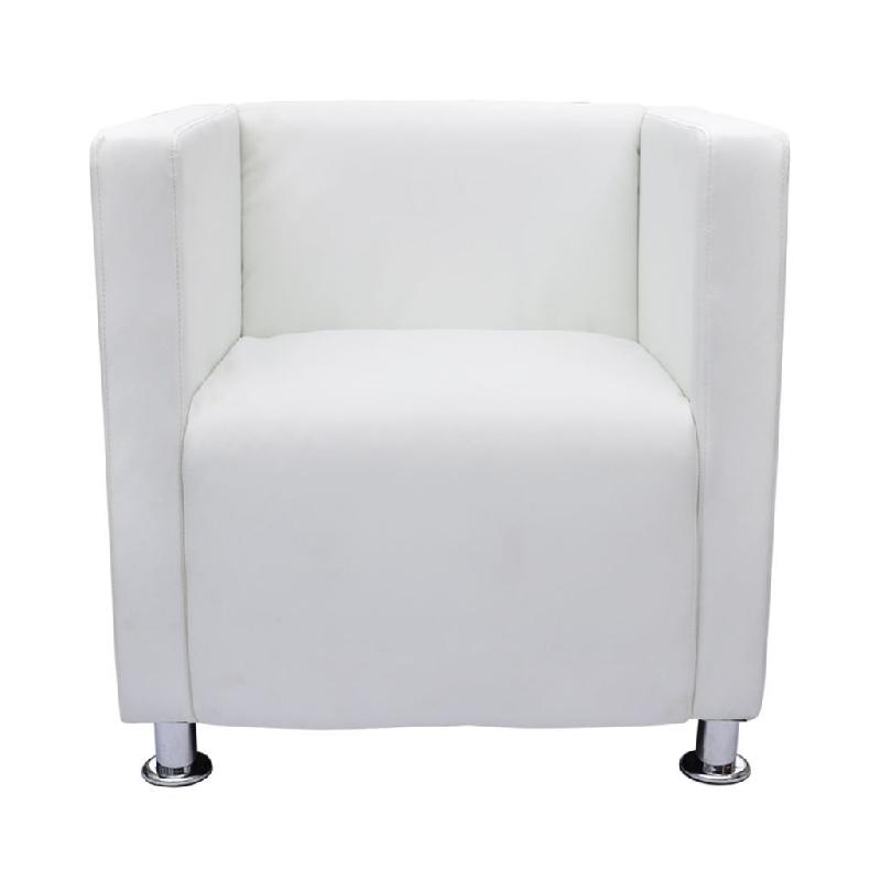 FAUTEUIL CHAISE SIÈGE LOUNGE DESIGN CLUB SOFA SALON DE CUBE CUIR SYNTHÉTIQUE BLANC 1102023/3_0