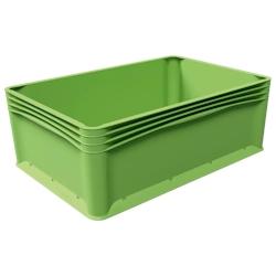 Bac gerbable recyclé Europe 600x400x120mm - Polypropylène vert - Ergonomique - Emboîtable - vert plastique polypropylène BPE006_0