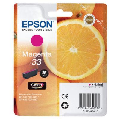 Epson 33 ''Oranges'' Cartouche d'encre originale Claria Premium (C13T33434012) - Magenta_0