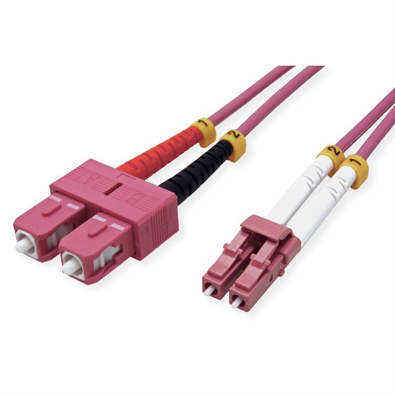 VALUE Câble FO 50/125µm, LC/SC, OM4, violet, 0,5 m_0