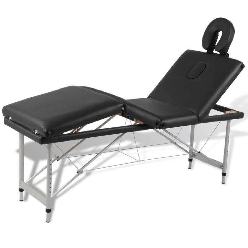 TABLE PLIABLE DE MASSAGE 4 ZONES AVEC CADRE EN INOX NOIR 02_0001890_0