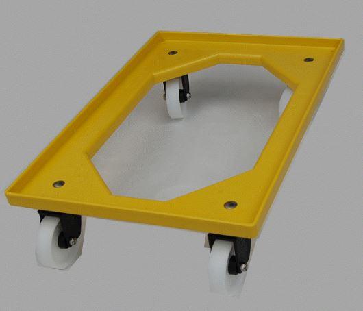 Socle rouleur haccp roues polyamide jaune_0