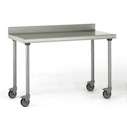 Tournus Equipement Table inox adossée sur roues longueur 1400 mm Tournus - 414993 - plastique 414993_0