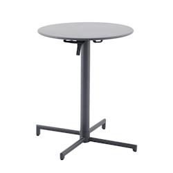 METRO PROFESSIONAL Table de bistrot Sofia, pliante, acier, impression effet bois, Ø 60 x 74 cm, ronde, gris foncé - gris acier 4894926197526_0