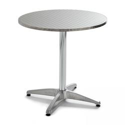 Oviala Business Table de jardin ronde en aluminium - gris aluminium 104106_0