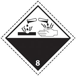 Plaque-étiquette de danger, 30×30 cm, magnétique, classe 8 - 46495_0