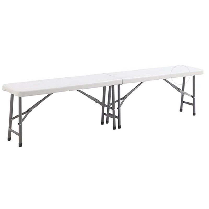 Lot de 4 Bancs pliant 4 pieds 183cm blanc_0