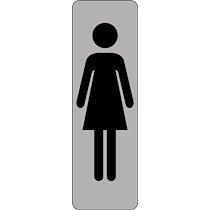 Panneau - Silhouette Femme WC Vertical - Adhésif  - 150 x 47 - Argent - Lot de 2_0