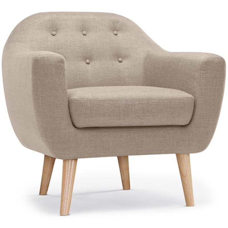 FAUTEUIL SCANDINAVE TISSU LOPY 78CM BEIGE - PARIS PRIX_0