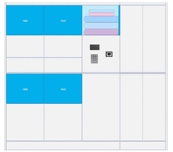 Casiers intelligents de blanchisserie en libre-service Pour charges intermédiaires - réf Porte H40_0
