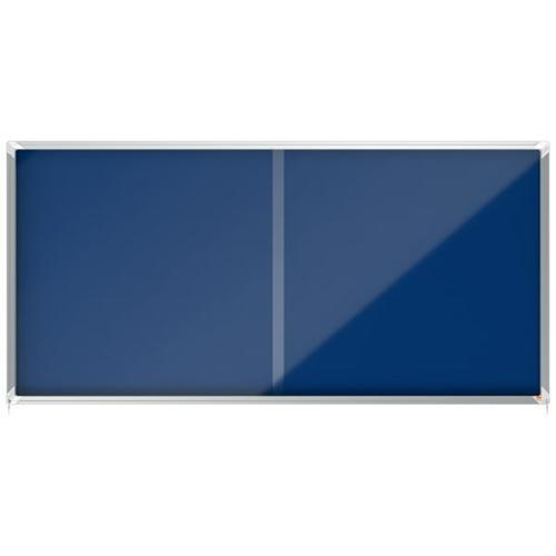 Nobo vitrine d'affichage porte coulissante premium plus - feutre bleu - 27 x a4 - 1915335_0