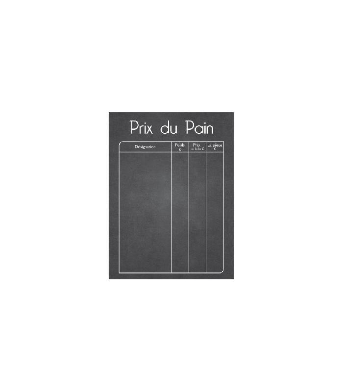 Panneau d'affichage - PRIX DU PAIN, format A1 - REG841-PAIN-P_0