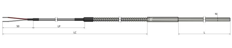 Thermistance tubulaire Sortie flexible de prolongation - HT50_0