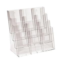 Edimeta Porte-brochures Comptoir Taymar® 12 cases 1/3.A4 mixte - transparent plastique 478012_0