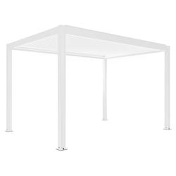 Oviala Business Pergola bioclimatique autoportée motorisée et éclairée 3x4 m blanc - Oviala - blanc aluminium 110426_0