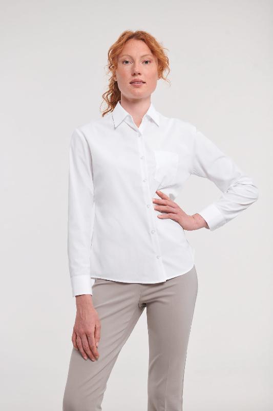 Chemise femme popeline polycoton manches longues -  Réf: RU934F_0