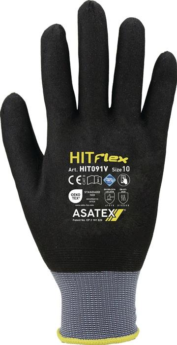 Gant Hit Flex V taille 10 noir/gris 98 % polyamide /2 % élasthanne avec mous EN 388 catégorie EPI II ASATEX_0