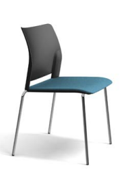 Chaise visiteur 4 pieds chromés à dossier PP noir et assise tapissée - TertioT ALB0/41 - PROMO -30%_0